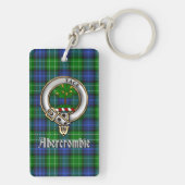 Abercrombie Clan Badge/Tartan Rectangle Sleutelhanger (achterkant)