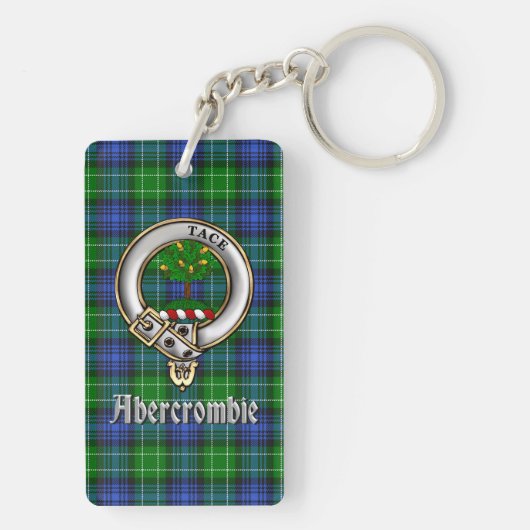 Abercrombie Clan Badge/Tartan Rectangle Sleutelhanger (achterkant)