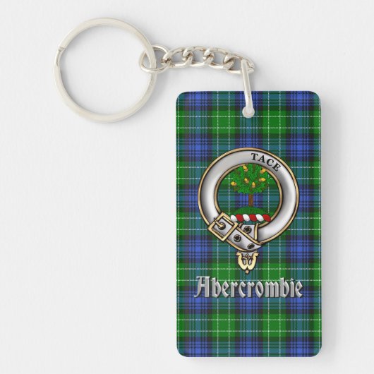 Abercrombie Clan Badge/Tartan Rectangle Sleutelhanger (Voorkant)