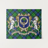 Abercrombie Clan Badge & Tartan Tapestry Wandkleed (Voorkant (horizontaal))