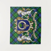 Abercrombie Clan Badge & Tartan Tapestry Wandkleed (Voorkant)