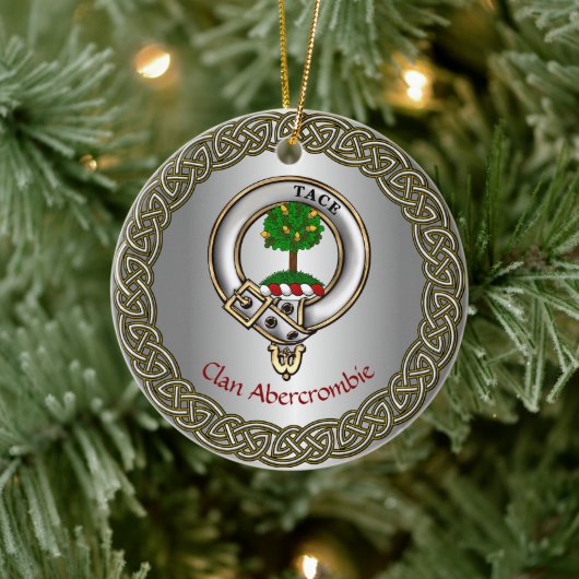Abercrombie Clan Badge/Tartan Thistle Personalized Keramisch Ornament (Boom)