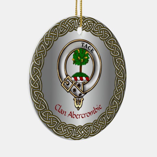 Abercrombie Clan Badge/Tartan Thistle Personalized Keramisch Ornament (Rechts)