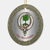 Abercrombie Clan Badge/Tartan Thistle Personalized Keramisch Ornament (Links)
