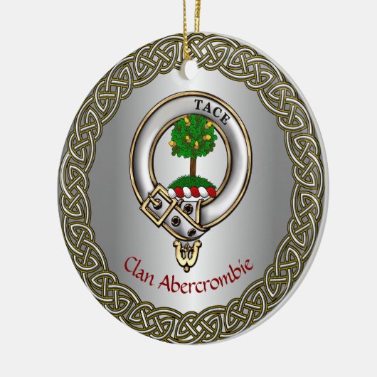 Abercrombie Clan Badge/Tartan Thistle Personalized Keramisch Ornament (Links)