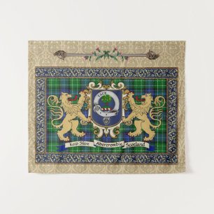Abercrombie Clan Badge & Tartan w/Lions Wandkleed