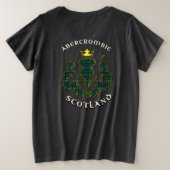 Abercrombie Clan Badge & Tartan w/Motto Grote Maat T-shirt (Design achterkant)