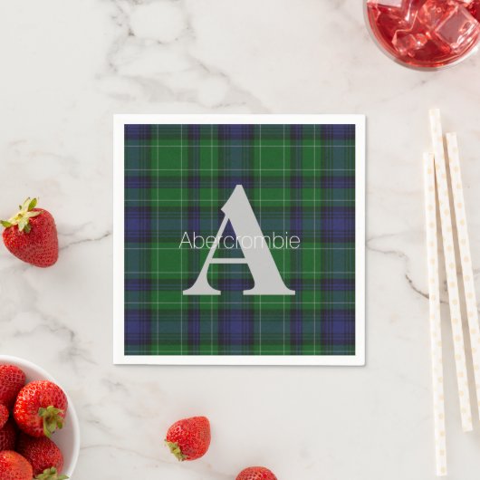 Abercrombie Clan Plaid Monogram Papieren servetten (Insitu)