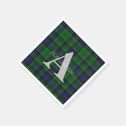 Abercrombie Clan Plaid Monogram Papieren servetten (Hoek)