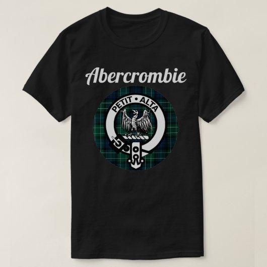 Abercrombie clan Scottish Name Coat of Arms Tartan T-shirt (Design voorkant)