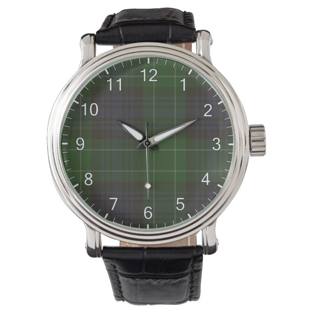 Abercrombie Clan Tartan Horloge (Voorkant)