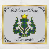 Abercrombie Gold Crowned Tartan Thistle Sparkling Wijnetiket (Enkel label)