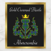Abercrombie Gold Crowned Tartan Thistle Wijn Etiket (Enkel label)
