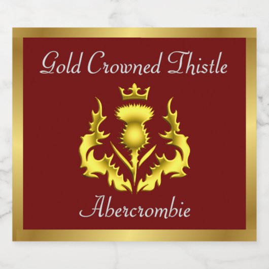 Abercrombie Gold Crowned Thistle Likeurfles Etiket (Enkel label)