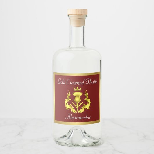 Abercrombie Gold Crowned Thistle Likeurfles Etiket (Voorkant)