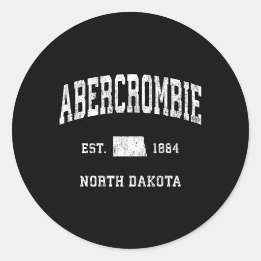 Abercrombie North Dakota en atletische sport Ronde Sticker (Voorkant)