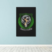 Abercrombie Schotse Clan Crest Canvas Afdruk (Insitu (Houten vloer))