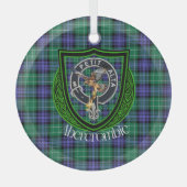 Abercrombie Schotse Clan Tartan & Crest Glas Ornament (Voorkant)