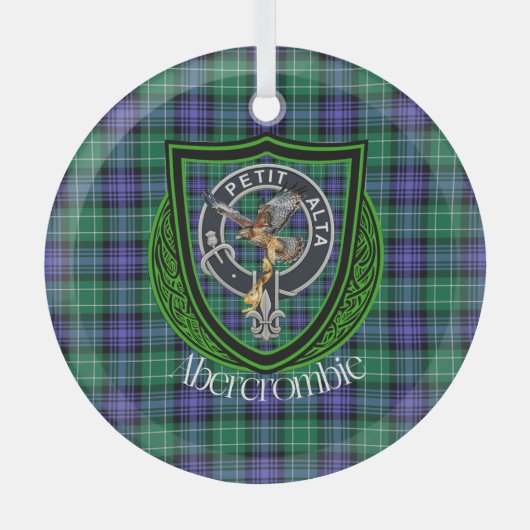 Abercrombie Schotse Clan Tartan & Crest Glas Ornament (Voorkant)