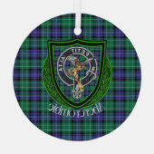 Abercrombie Schotse Clan Tartan & Crest Glas Ornament (Achterkant)
