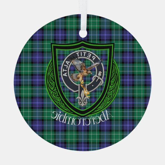 Abercrombie Schotse Clan Tartan & Crest Glas Ornament (Achterkant)