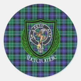 Abercrombie Schotse Clan Tartan & Crest Ronde Sticker