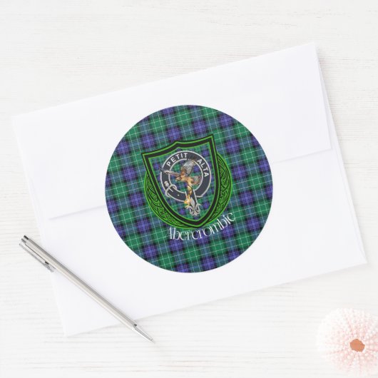 Abercrombie Schotse Clan Tartan & Crest Ronde Sticker (Envelop)