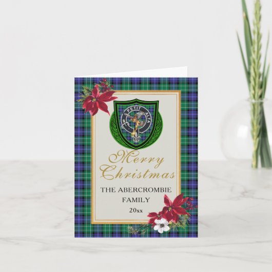Abercrombie Schotse Clan Tartan & Wapen Kaart (Voorkant)