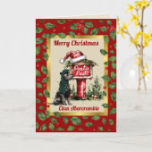 Abercrombie Scottie Dog & Crest gepersonaliseerde  Kaart (Gele Bloem)