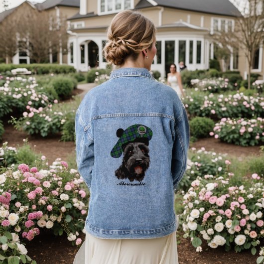 Abercrombie Scottie Hond Gepersonaliseerde Denim J Jacket (Huwelijk Achterkant)