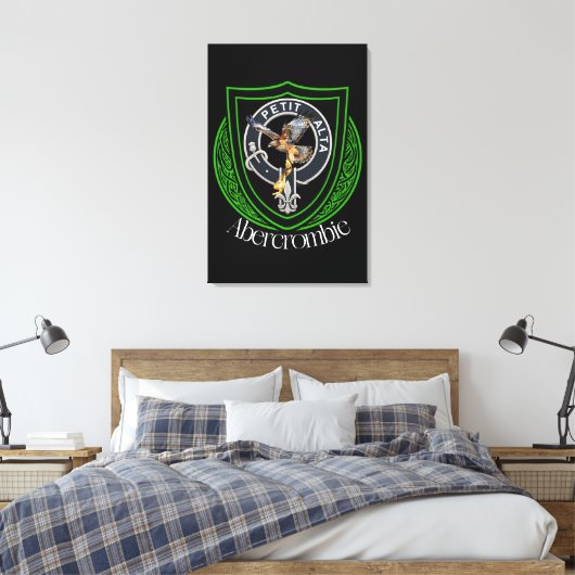 Abercrombie Scottish Clan Crest Canvas Afdruk (Insitu (Slaapkamer))