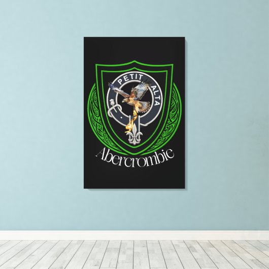 Abercrombie Scottish Clan Crest Canvas Afdruk (Insitu (Houten vloer))
