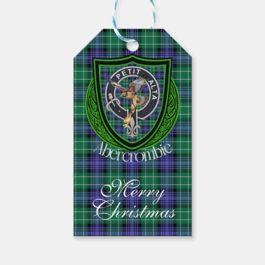 Abercrombie Scottish Clan Tartan & Crest Cadeaulabel (Voorkant)