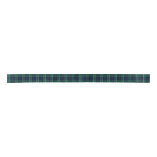 Abercrombie Tartan Blauw en Groen Plaid Satijnen Lint (Voorkant)