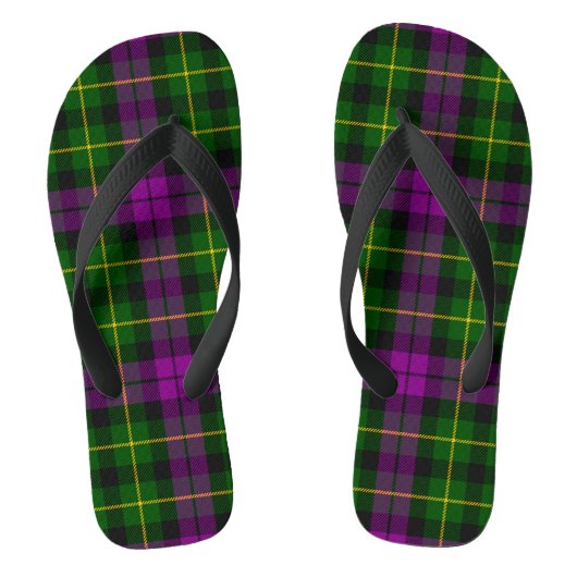 Abercrombie Tartan Paarse & Groene Volwassen Teens Teenslippers (Voetbed)