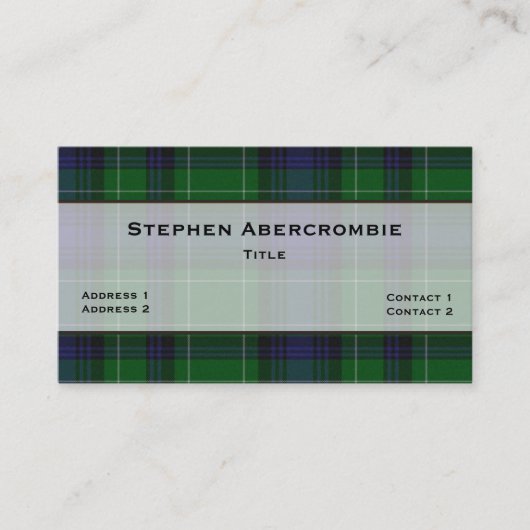 Abercrombie Tartan Plaid Custom Visitekaartje (Voorkant)