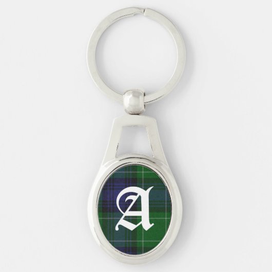 Abercrombie Tartan Plaid Monogram Sleutelhanger (Voorkant)
