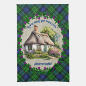Abercrombie Thatched Cottage & Tartan Personalized Theedoek (Verticaal)