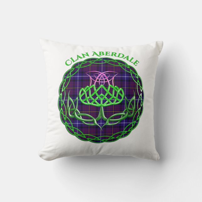 Aberdale Scottish Tartan Celtic Thistle Kussen (Voorkant)