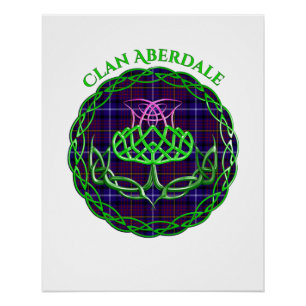 Aberdale Scottish Tartan Celtic Thistle Perfect Poster
