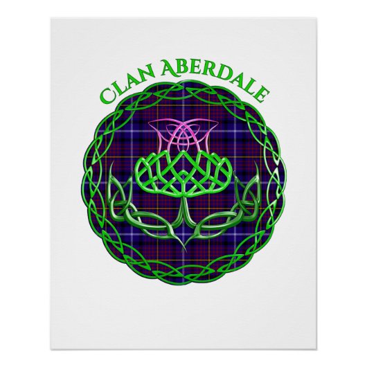 Aberdale Scottish Tartan Celtic Thistle Perfect Poster (Voorkant)