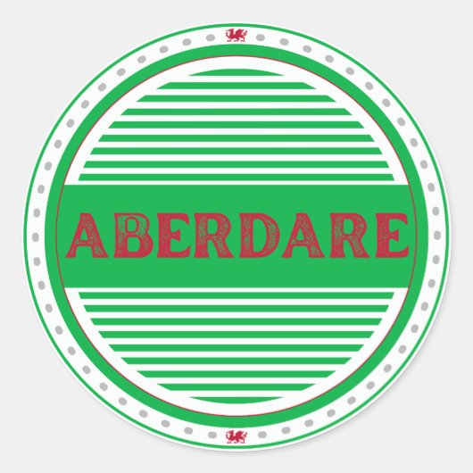 Aberdare City Pride Embleem – Welshe Identiteit Ronde Sticker (Voorkant)
