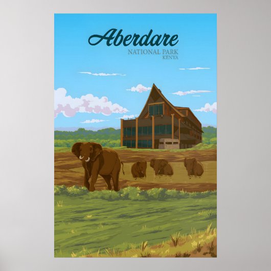 Aberdare Nationaal Park Kenia Reisposter Poster (Voorkant)