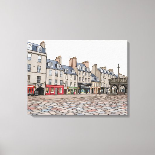 Aberdeen Castlegate canvasprint Canvas Afdruk (Voorkant)