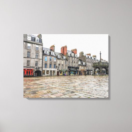 Aberdeen Castlegate uitzicht canvas print (Voorkant)