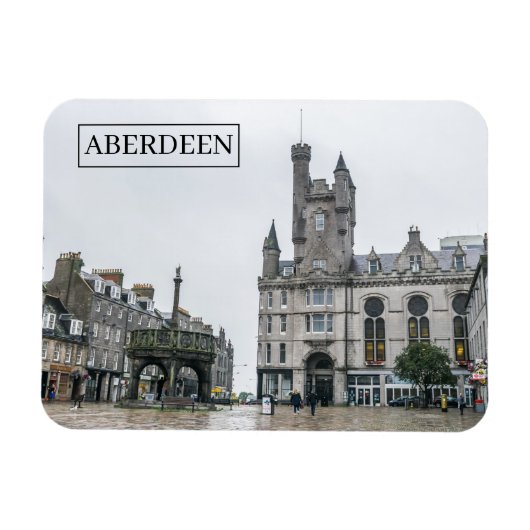 Aberdeen Castlegate uitzicht fridge magnet Magneet (Horizontaal)