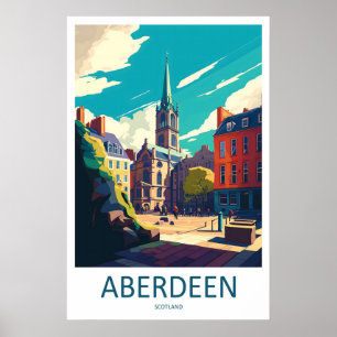 Aberdeen Engeland Reisposter Vintage Ski Poster