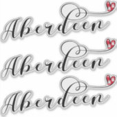 Aberdeen Flag Heart Stickers, Aberdeen Sticker (Voorkant)