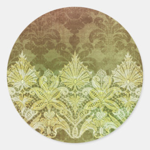 ABERDEEN HEIRLOOM, KANT & DAMASK: GOUDKOORTS RONDE STICKER