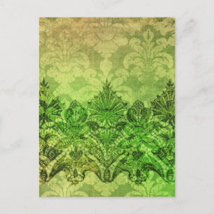 ABERDEEN HEIRLOOM, LACE & DAMASK: SPRING GREEN BRIEFKAART